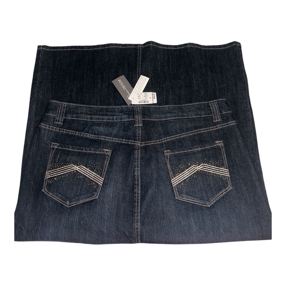 Christopher & Banks Black Denim Pencil Skirt size 14 new with tags
